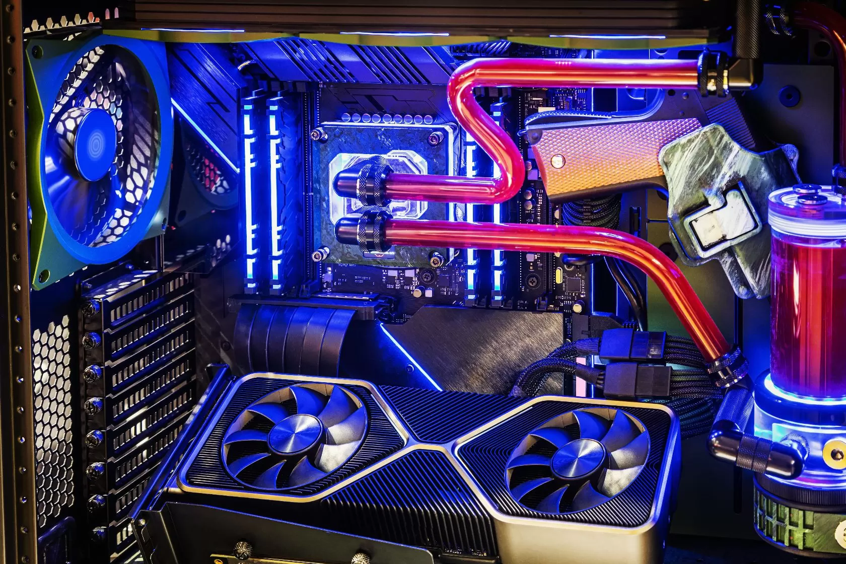 Technologically Modern Water-Cooled System Unit for Gamers